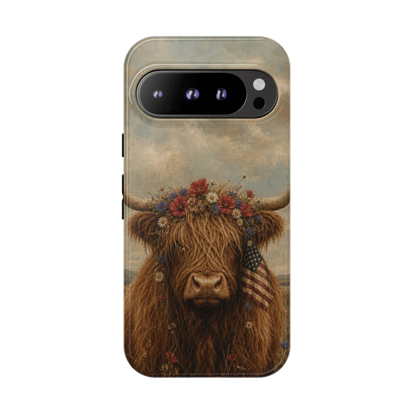 Patriotic Highland Cow Tough Case
