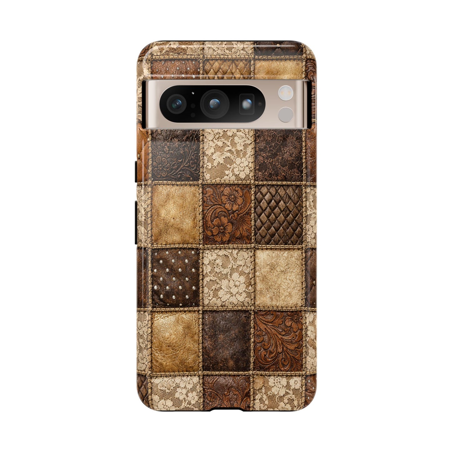 Leather Lace Patchwork Tough Case