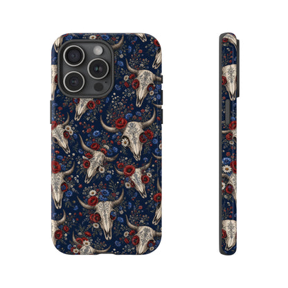 Patriotic Floral Skulls Tough Case