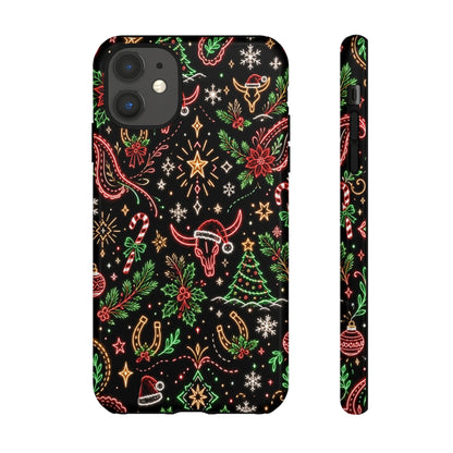 Neon Christmas Skulls Tough Case