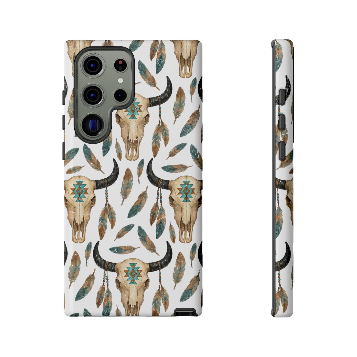 Aztec Feather Skull Tough Case