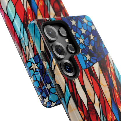 American Flag Stained Glass Patriotic Tough Phone Case