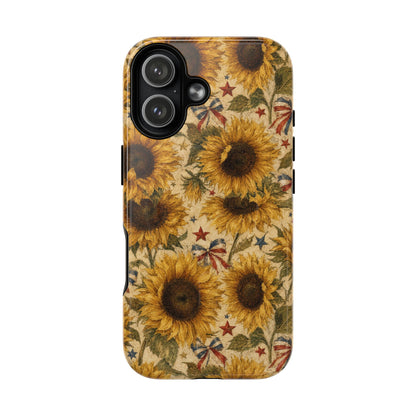 Patriotic Sunflowers Magnetic Case