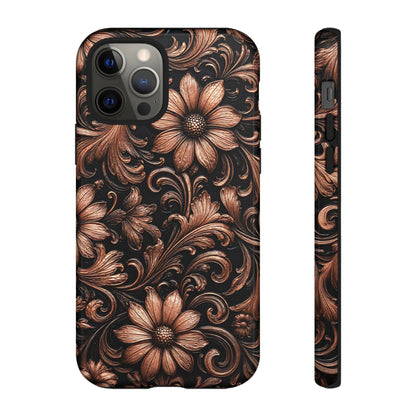 Rose Gold Floral Tough Case