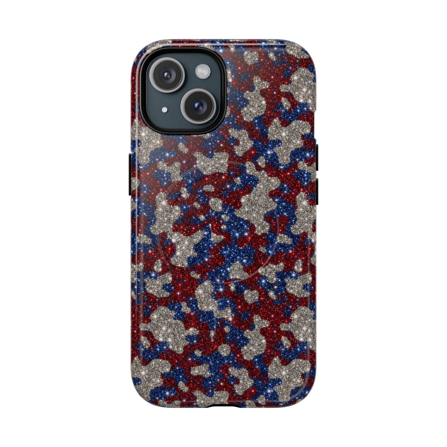 USA Cowhide Glitter Magnetic Case