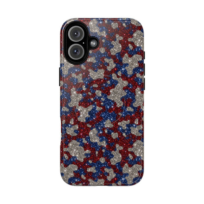 USA Cowhide Glitter Magnetic Case