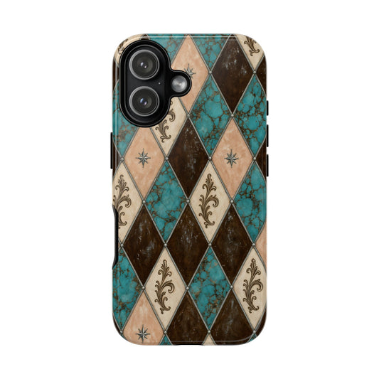 Turquoise Harlequin Tough Case