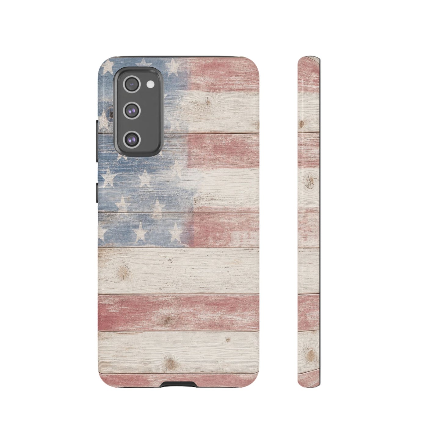White Wood Flag Tough Case