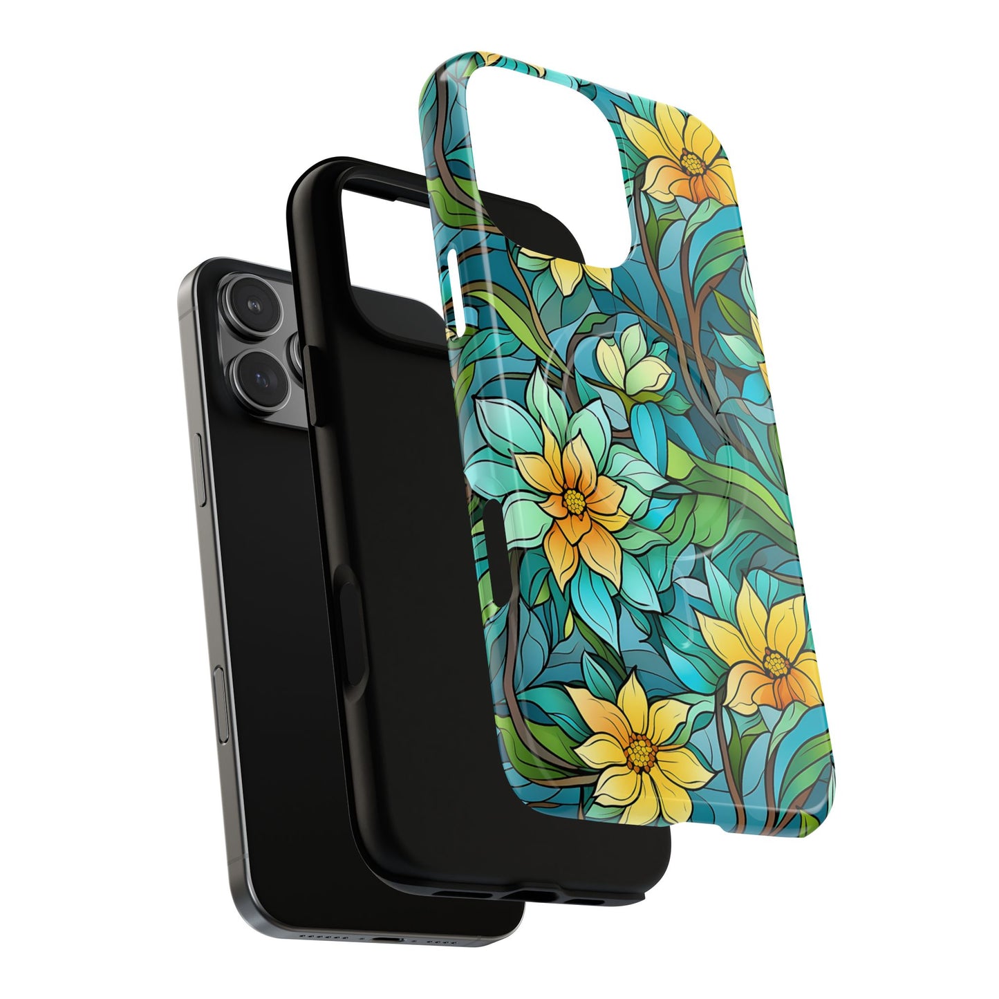 Stained Glass Yellow Flowers Magnetic Case