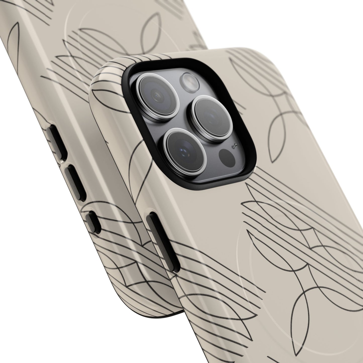 Boot Stitch Magnetic Case-Beige