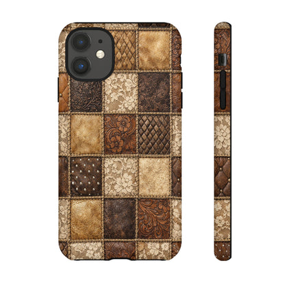 Leather Lace Patchwork Tough Case