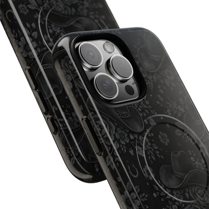 Western Noir Floral Hats Magnetic Case