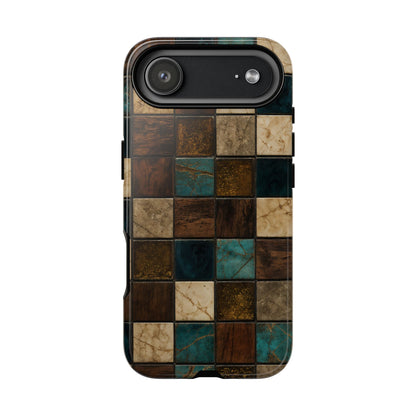 Teal Walnut Tile Tough Case