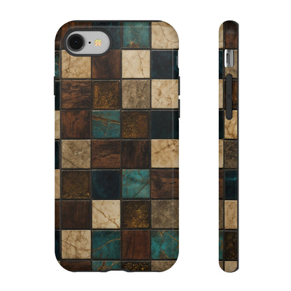 Teal Walnut Tile Tough Case