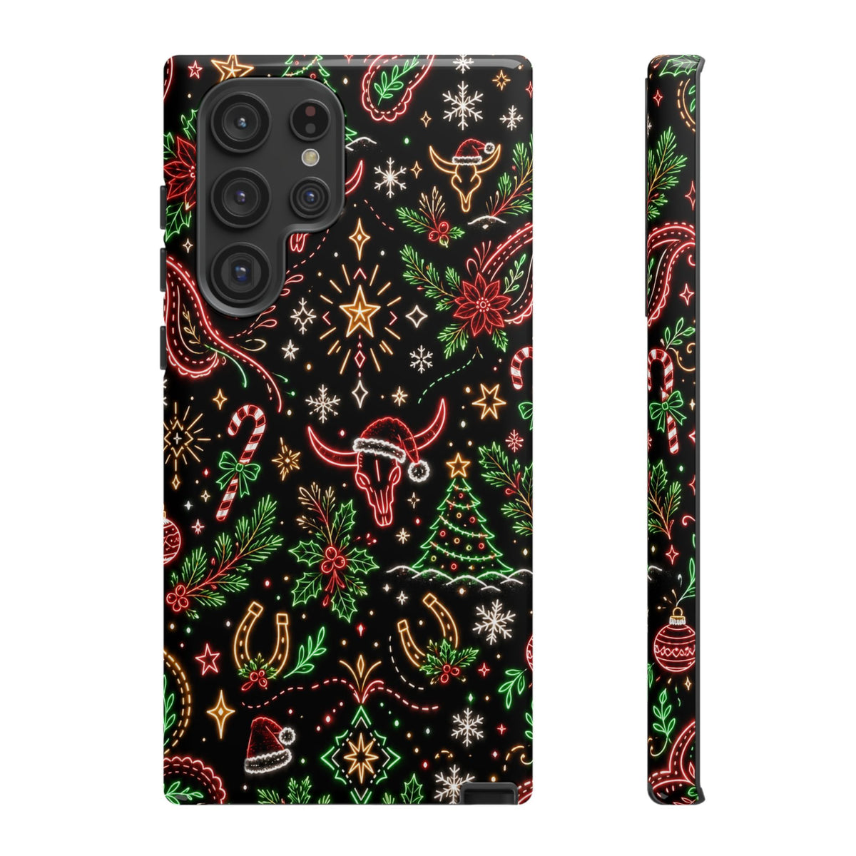 Neon Christmas Skulls Tough Case