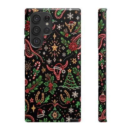 Neon Christmas Skulls Tough Case