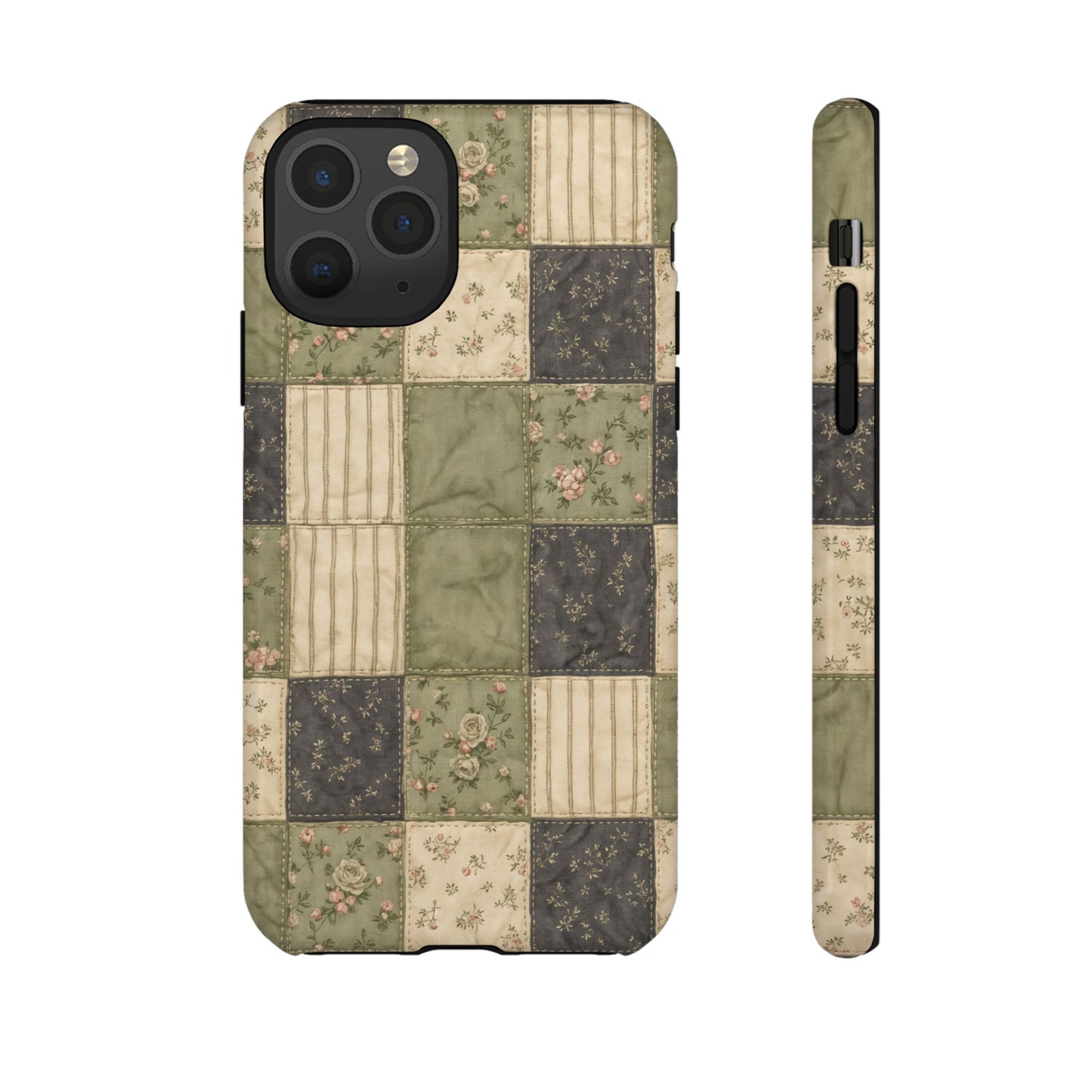 Sage Floral Patchwork Tough Case