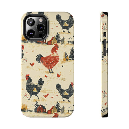 Red Black Chickens Phone Case