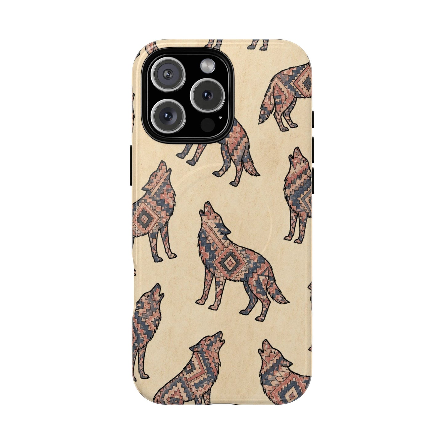 Rose Aztec Wolf Magnetic Case