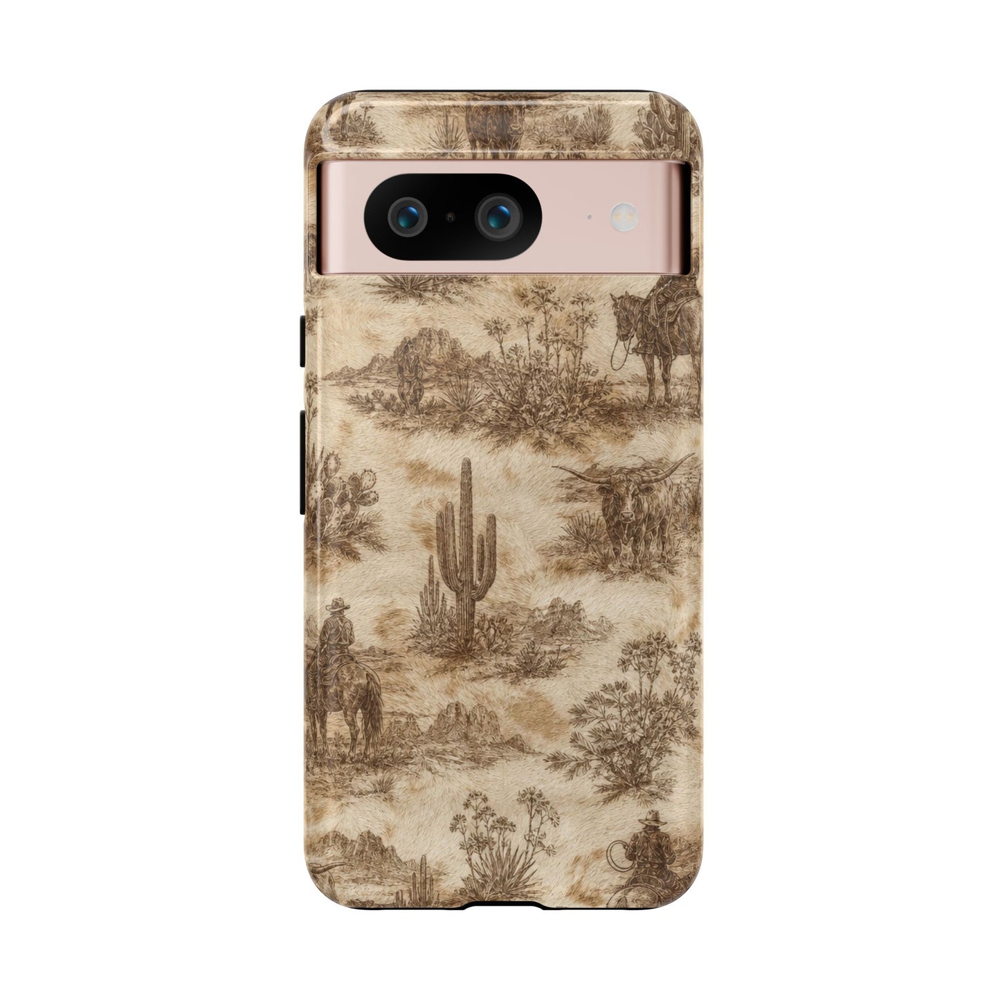 Ivory Cowhide Toile Tough Case