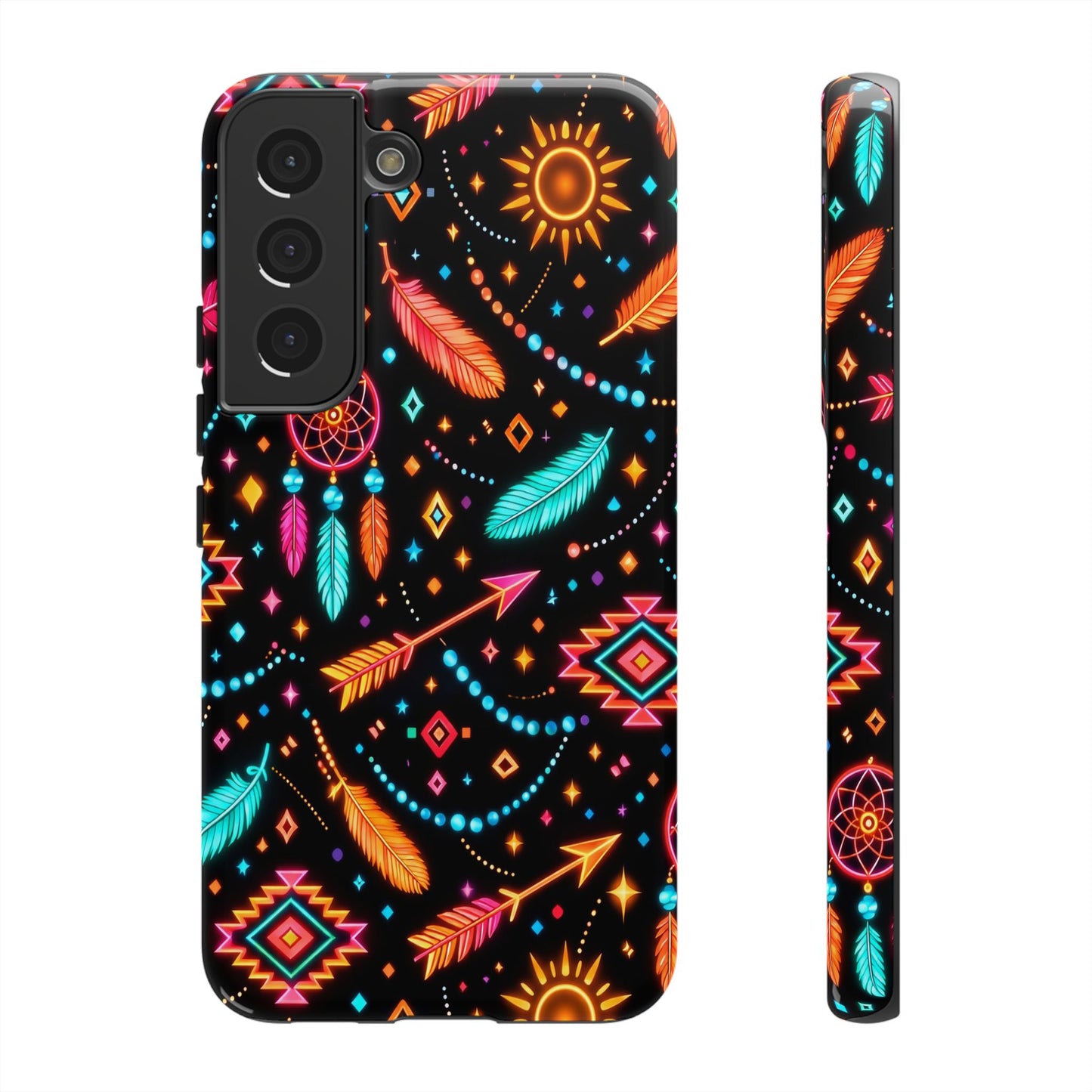 Neon Aztec Feather Tough Case