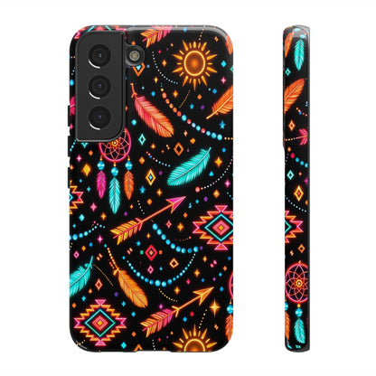 Neon Aztec Feather Tough Case