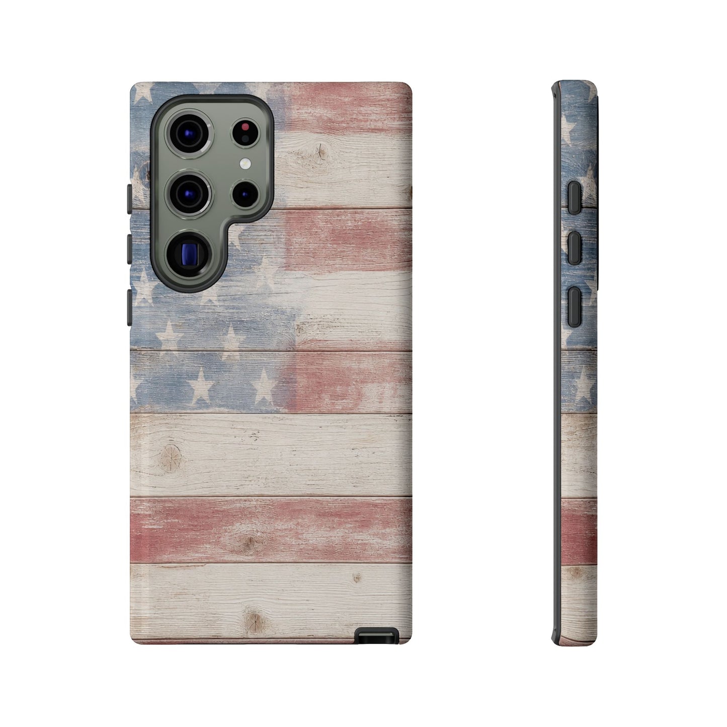 White Wood Flag Tough Case