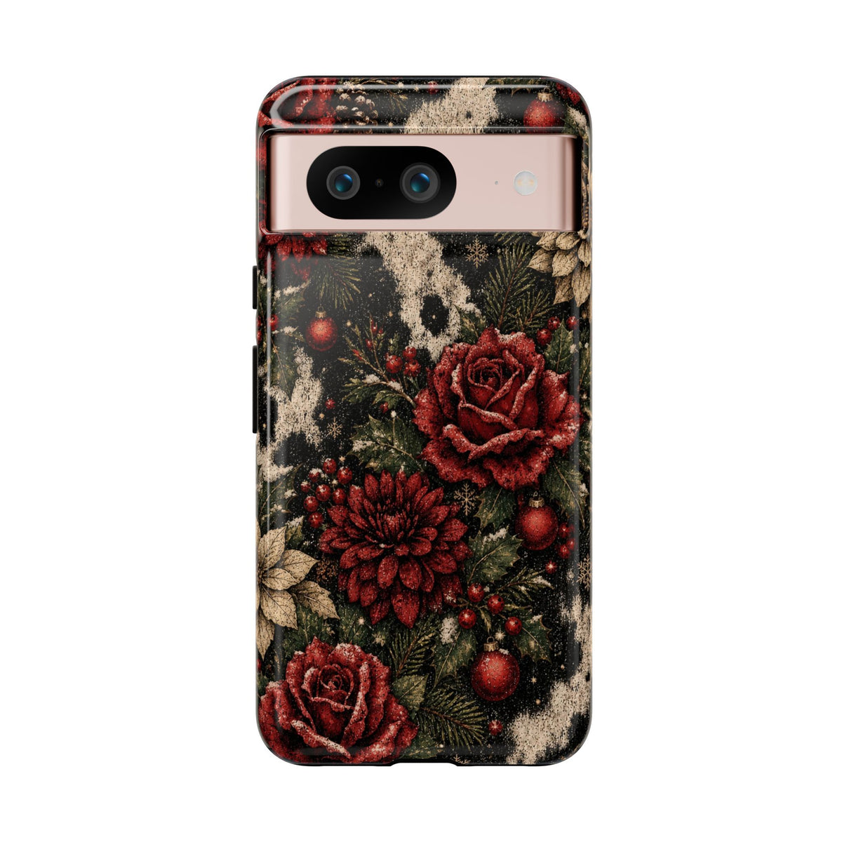 Cowhide Christmas Roses Tough Case
