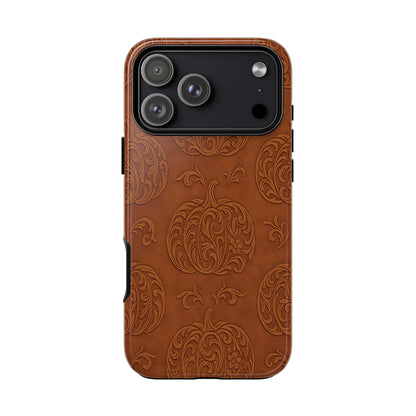 Embossed Pumpkins Tough Phone Case