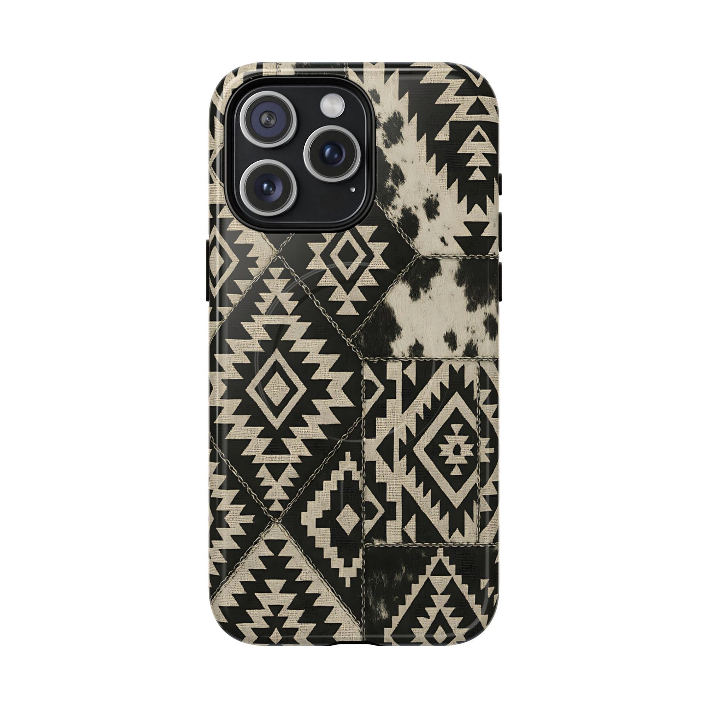Black Aztec Quilt Magnetic Case