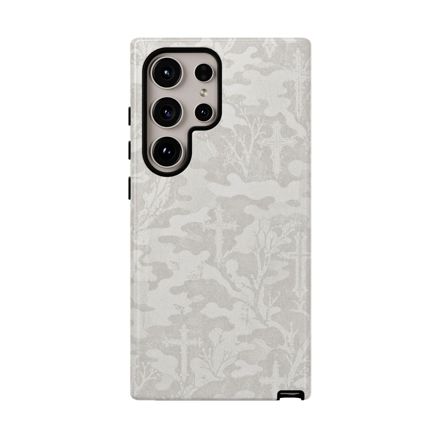 White Camo Cross Tough Case