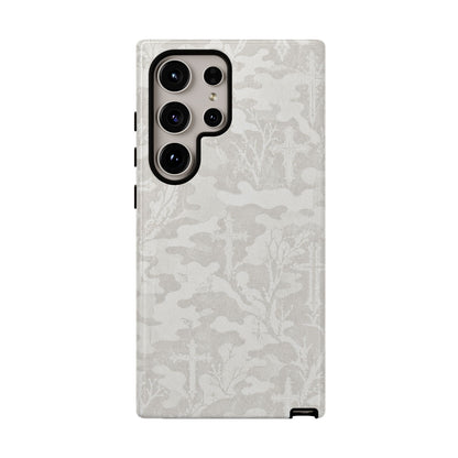 White Camo Cross Tough Case