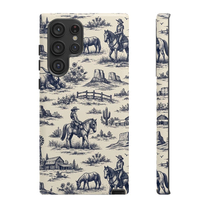 Western Toile Navy Tough Case