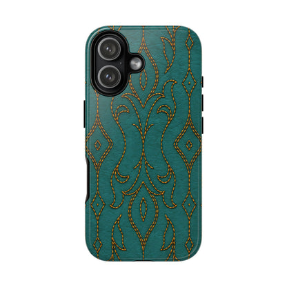 Teal Vine Stitch Tough Phone Case