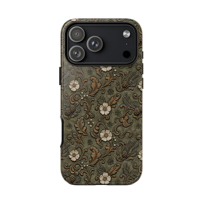 Sage Tooled Roses Tough Case