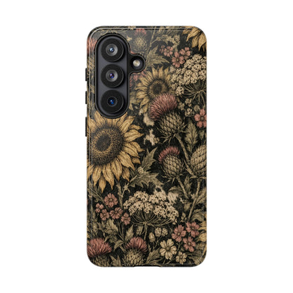 Cowhide Sunflower Thistles Tough Case
