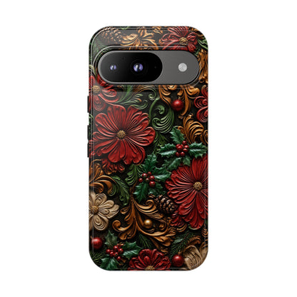 Tooled Christmas Blooms Tough Case