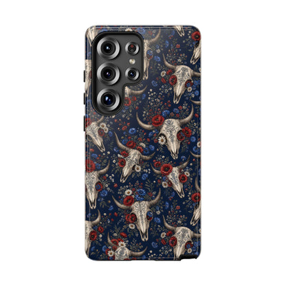 Patriotic Floral Skulls Tough Case