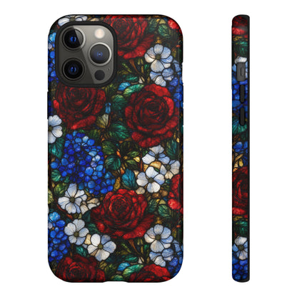 Patriotic Floral Glass Tough Case