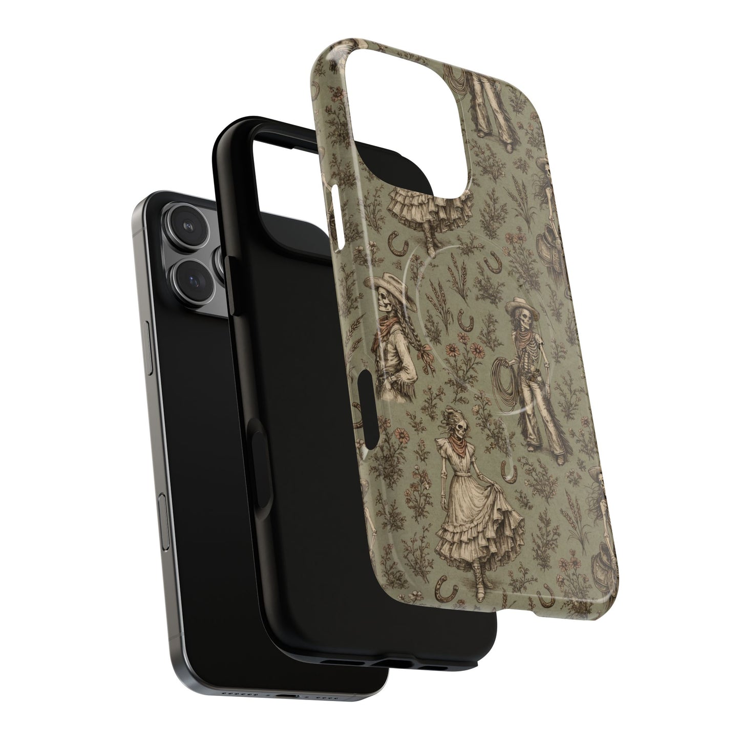 Skeleton Cowgirl Toile Magnetic Case