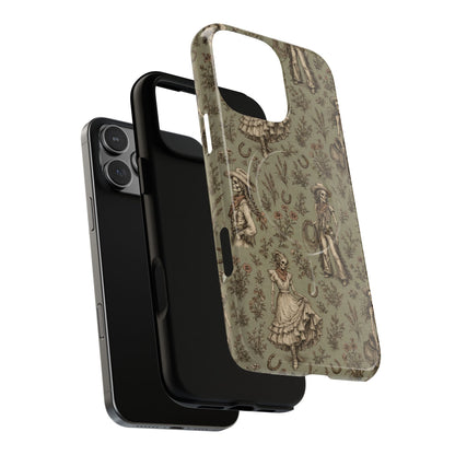 Skeleton Cowgirl Toile Magnetic Case