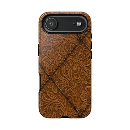Faux Tooled Tan Barbed Wire Tough Phone Case