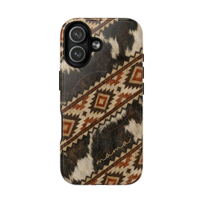 Cowhide Aztec Mama Magnetic Case
