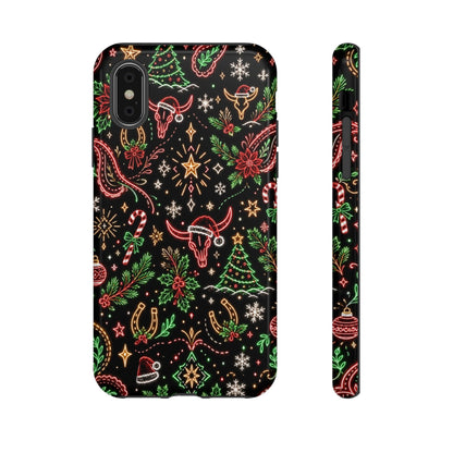 Neon Christmas Skulls Tough Case