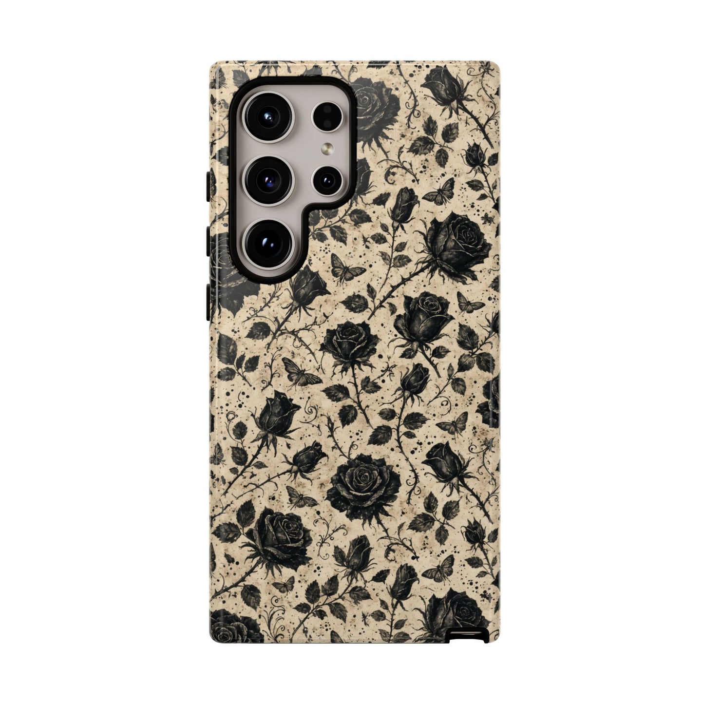 Black Rose Bone Tough Case