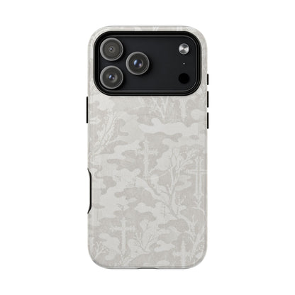 White Camo Cross Magnetic Case