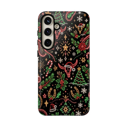 Neon Christmas Skulls Tough Case