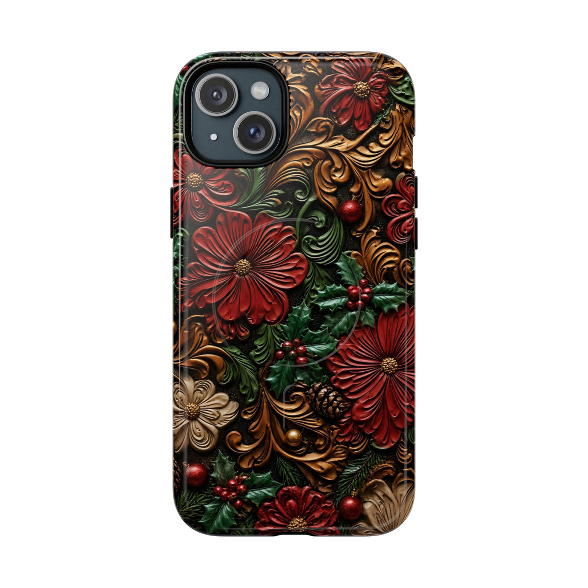 Tooled Christmas Blooms Magnetic Case