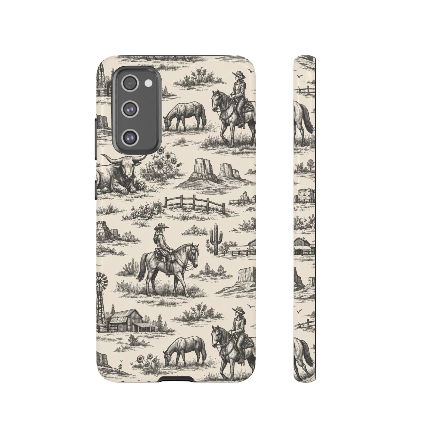 Western Toile Black Tough Case