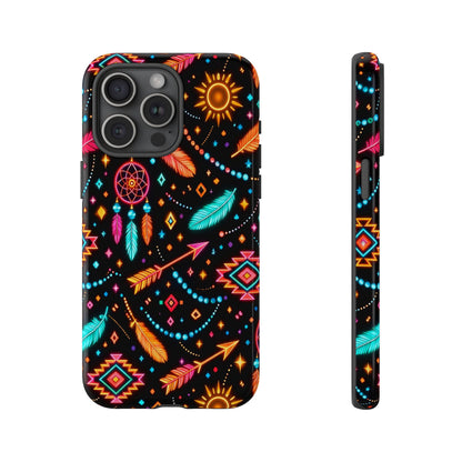 Neon Aztec Feather Tough Case